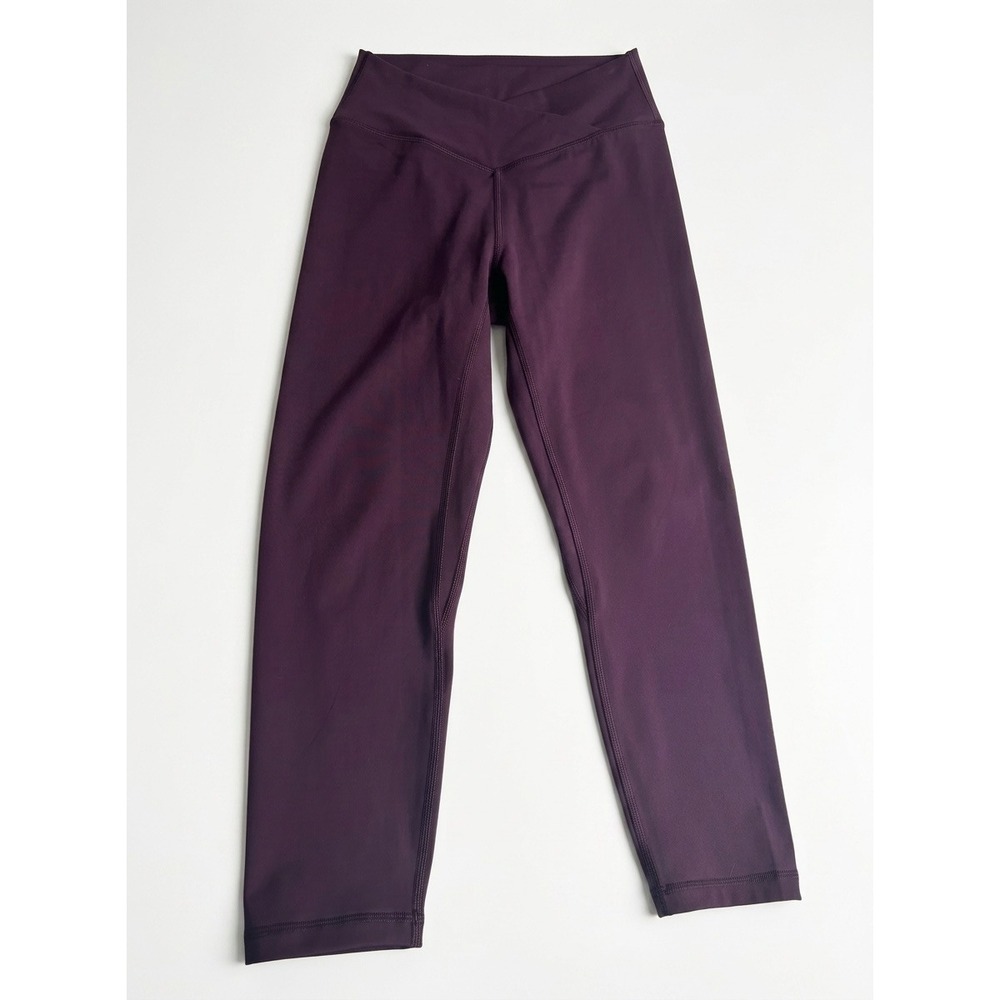 Ptula Bare Crossover Leggings Womens XL Plum Purple High Waist V-Front Yoga Pant